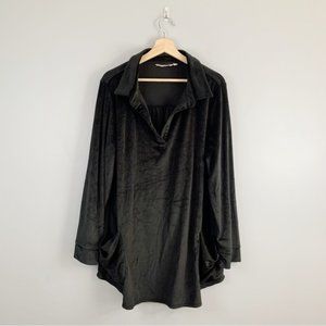 Soft Surroundings Womens Black Long Sleeve Tunic Top Shirt